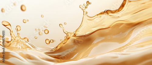 Golden liquid splashing in bright light.