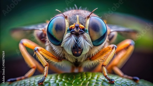 Obraz na płótnie Large pupil eyes with a subtle gaze in focus on a close-up macro photography of a insect, tiny, close-up, tiny w salonie