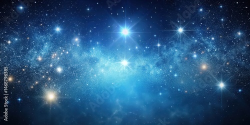 Obraz na płótnie Dark blue background with multiple small white spots and a faint silver glimmer, nebula w salonie