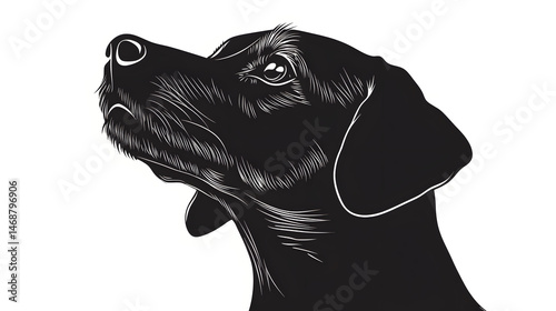 Obraz na płótnie Minimalist Dog Head Silhouette Vector on White Background w salonie