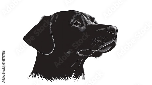 Obraz na płótnie Minimalist Dog Head Silhouette Vector on White Background w salonie
