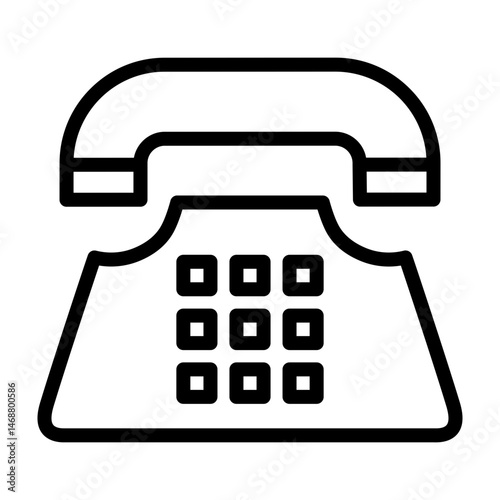 Telephone Vector Line Icon Design