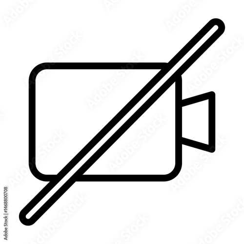 Camera Off Vector Line Icon Design