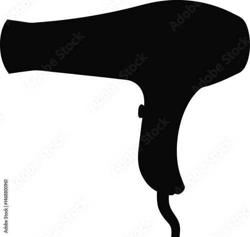Hair dryer silhouette vector, Hair dryer icon
