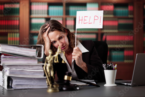 Stressed Lawyer Woman Juggling Invoices And Budgets