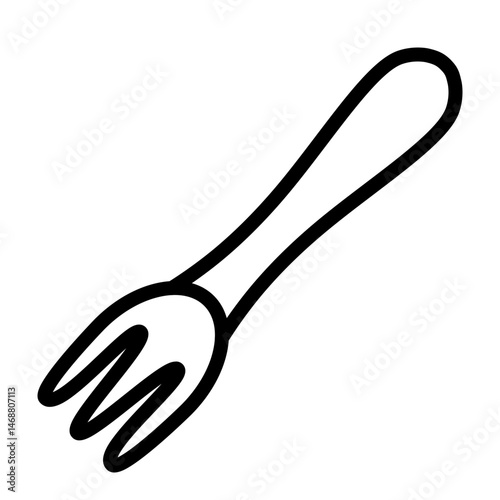 Fork Vector Line Icon Design