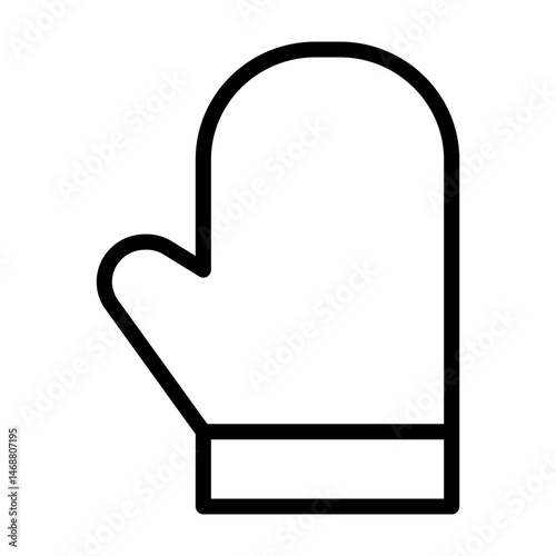 Oven Glove Vector Line Icon Design