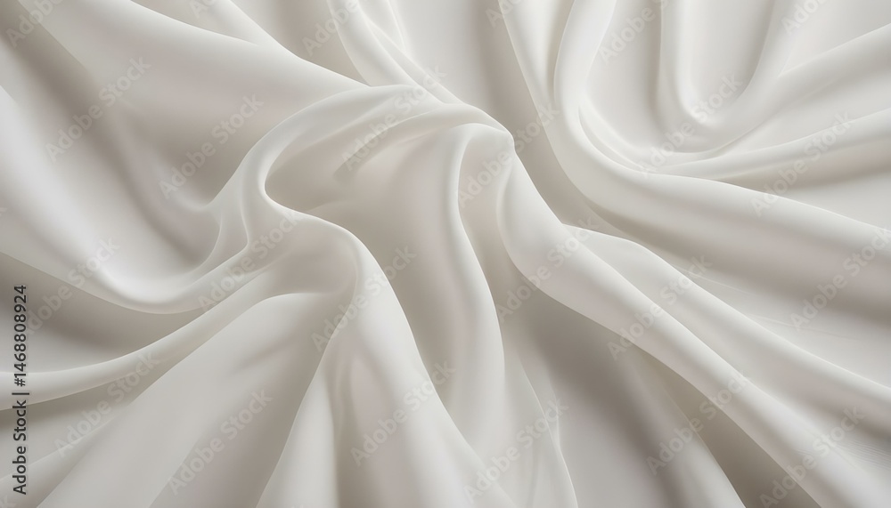 Obraz premium Elegant white fabric cascades and flows, creating a beautiful and abstract display.