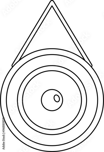Gamelan gong outline vector