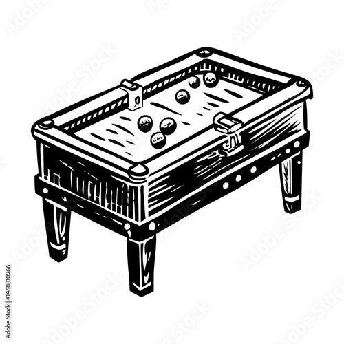 A sketchy style icon showing snooker table