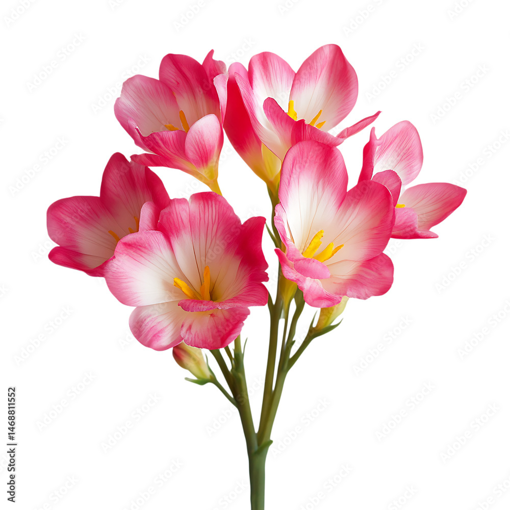 Fototapeta premium Pink and White Flowers Bouquet on Transparent Background