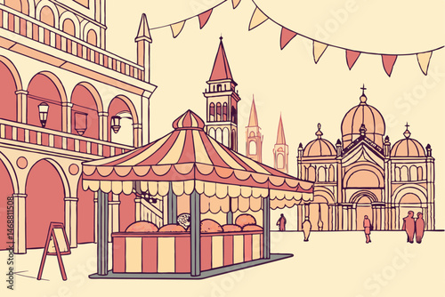 114 colorful,vibrant,ornate,intricate,detailed,fantasy,festival,carnival,celebration,marketplace,architecture,lanterns,gazebo,stalls,flags,whimsical,joyful,lively,illustrative,digital art