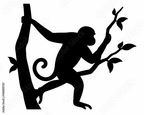  Minimalist Monkey Silhouette Graphic Design