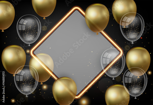 Elegant Gold and Black Balloon Celebration