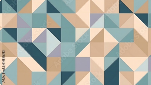 Abstract geometric pattern with triangles in soft pastel