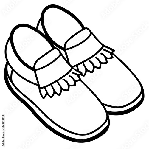 Simple Moccasins Vector on White Background