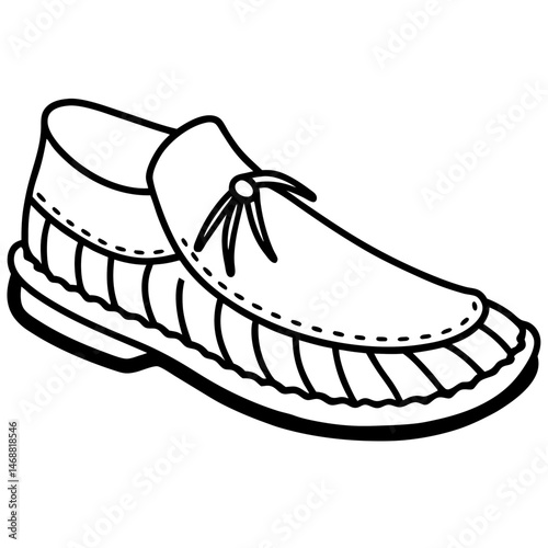 Simple Moccasins Vector on White Background