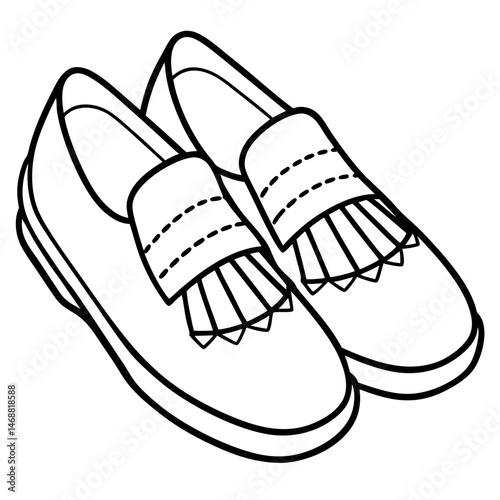 Simple Moccasins Vector on White Background