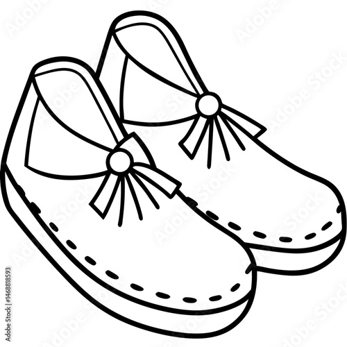 Simple Moccasins Vector on White Background