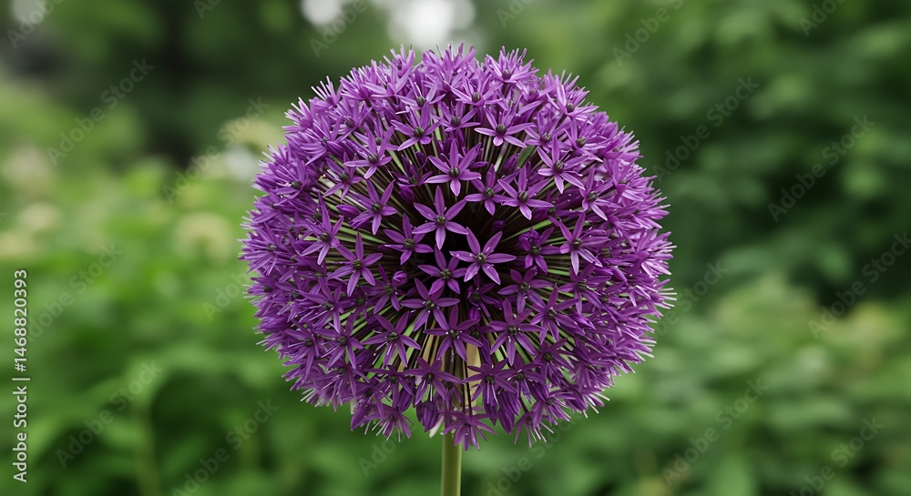 Fototapeta premium Purple Allium Flower Bloom in Garden