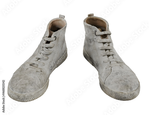 Dirty Gray Sneakers isolated on white