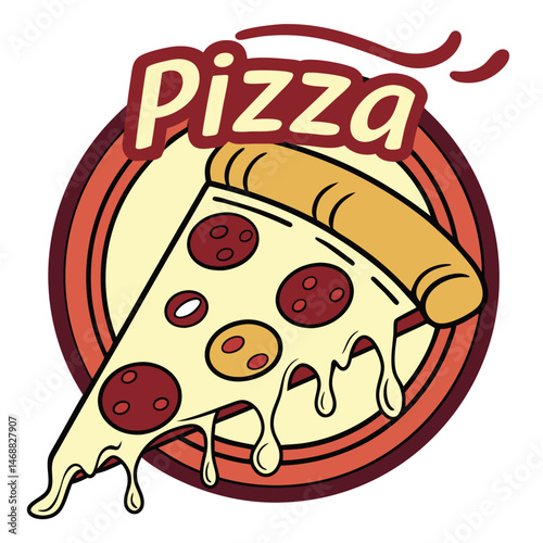 Delicious Pizza Slice with Melted Cheese and Toppings