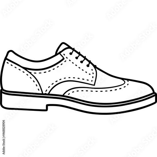Simple Brogues Vector on White Background