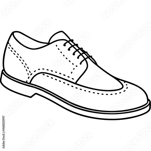 Simple Brogues Vector on White Background