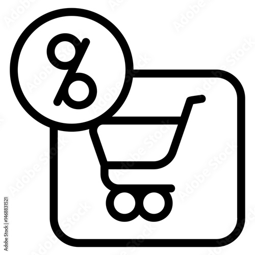 Retail discount Line Icon