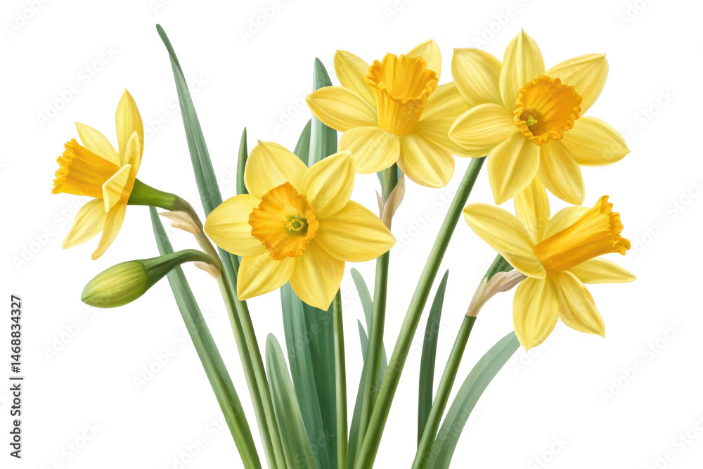 Fototapeta premium Vibrant Yellow Daffodils in a Floral Arrangement for Spring Season