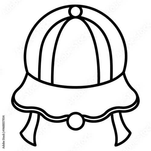 Simple Bonnet Vector on White Background