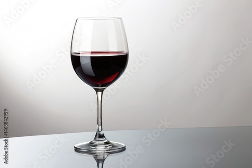 Obraz na płótnie Elegant Red Wine Glass Isolated on Simple White Backdrop Generative AI w salonie
