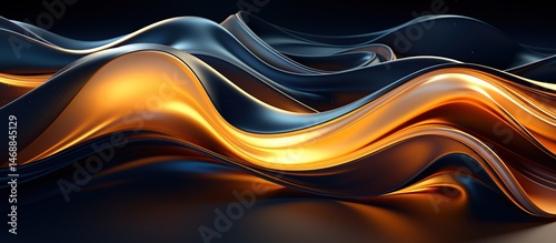 Abstract blue background with orange lines.
