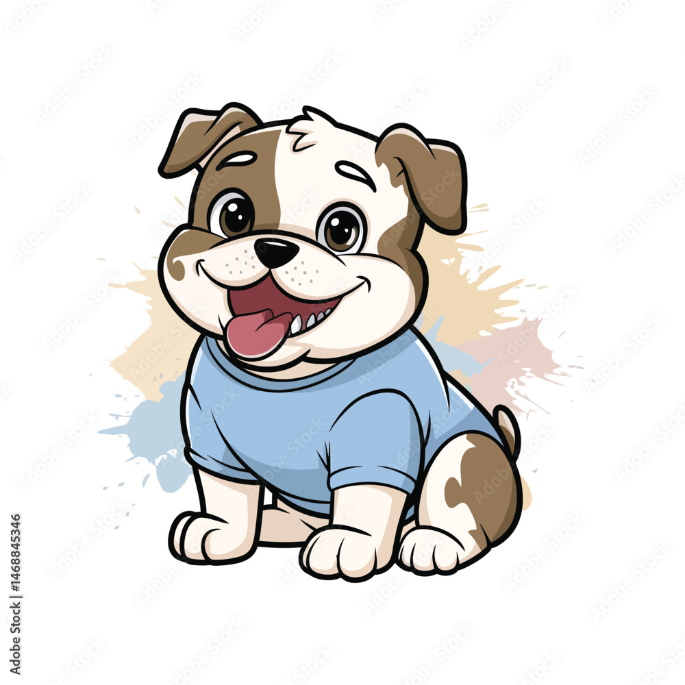 Obraz premium Cute colorful Bulldog Vector Cartoon illustration