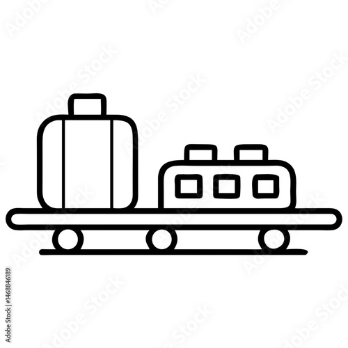 Airport Baggage Claim Carousel Icon for Travel Apps, Airline Websites, Flight Information Systems and Wayfinding Design - Perfect for Tourism Guides and Passenger Information