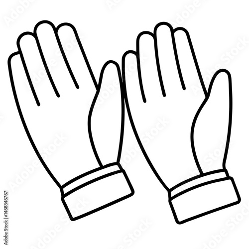 Simple Gloves Vector on White Background