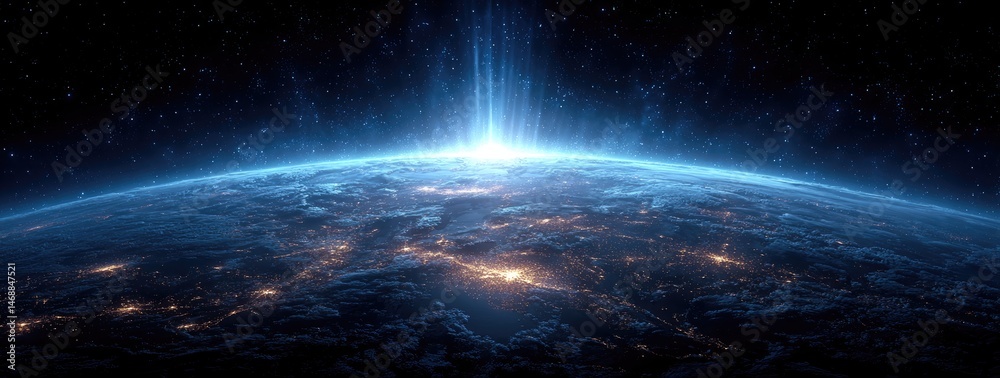 Fototapeta premium Glowing Earth From Space