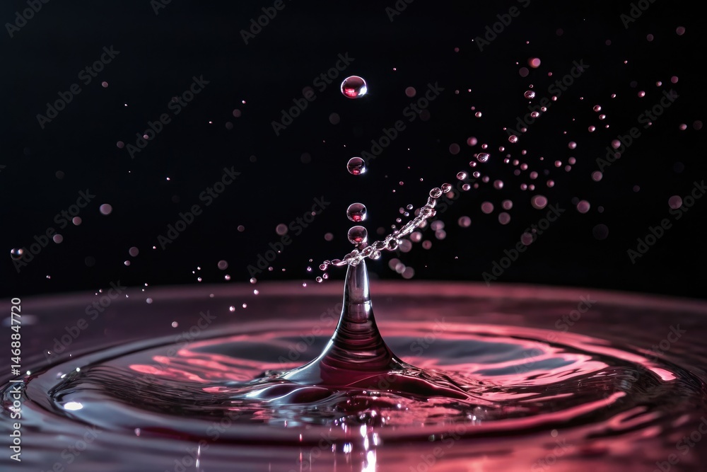 Droplet Creates a Stunning Splash in Dark Studio Setting Generative AI