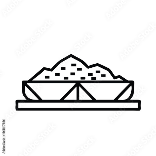 Bulk Cargo Icon Depicting Loose Materials like Grains or Coal for Shipping Industry Graphics, Supply Chain Education and Commodity Transport Educational Materials