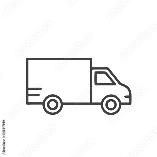 Urban Delivery Van Icon for Last Mile Logistics Graphics, E-commerce Websites, Courier Services Presentations and City Transport Applications