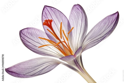 Saffron Crocus Flower Depicted in X-Ray Style With Vibrant Colors Generative AI