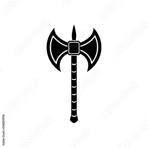 viking axe vector on white background  .svg