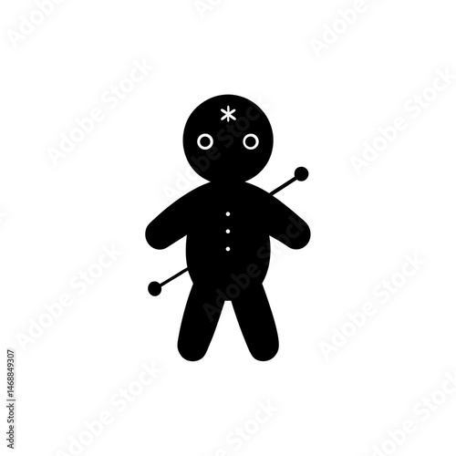 voodoo doll with pins icon on white background  .svg