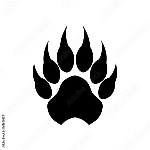 werewolf paw silhouette on white background  .svg