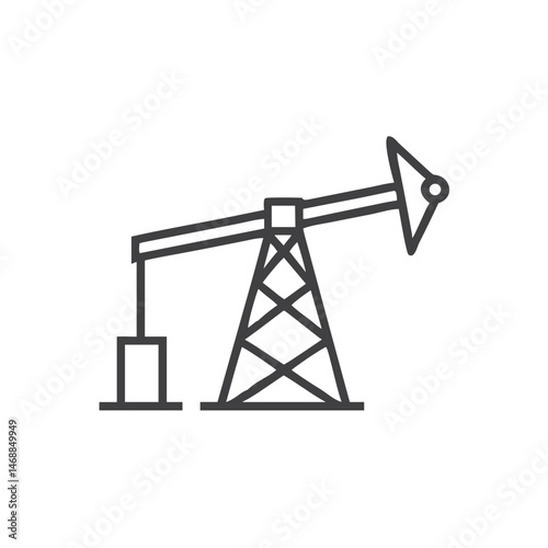 Oil Derrick Icon for Petroleum Industry Graphics, Energy Sector Websites, Fossil Fuel Education Materials and Industrial Equipment Presentations