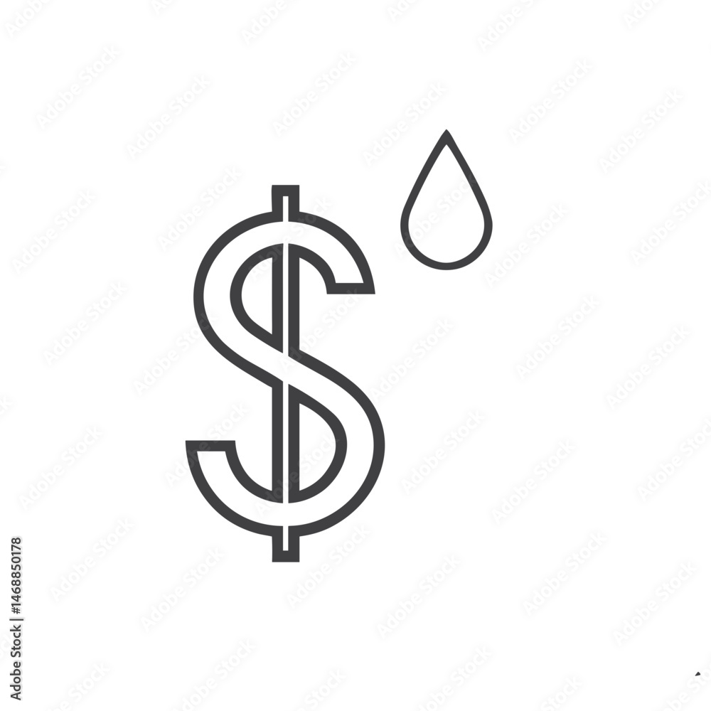 Obraz premium Oil and Dollar Sign Icon for Financial Market Analysis, Petroleum Industry Investment Materials, Economic Reports on Fuel Prices and Energy Sector Presentations