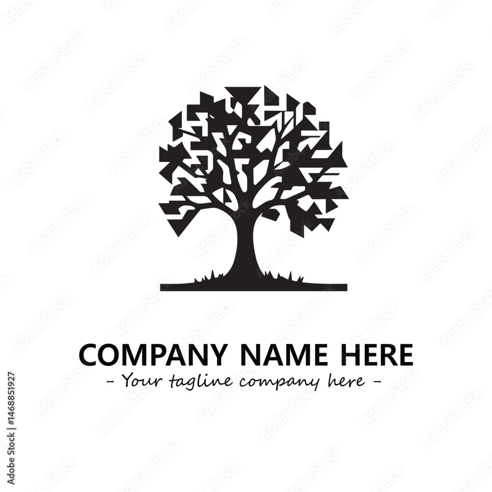 Fototapeta premium Tree Silhouette Logo Company Design Illustration Vector Graphic Image
