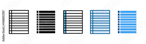 Data Grid Icon Set Multiple Style Collection