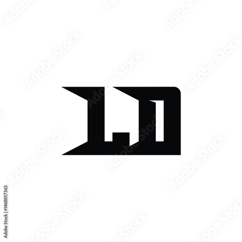LD monogram logo design letter text name symbol monochrome logotype alphabet character simple logo