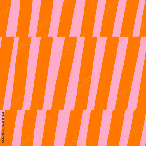Photography Seamless abstract background of red slanted vertical stripes on pink background,
